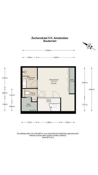 Floor Plan 3 - Zocherstraat 5 H